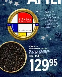 MENY FRANSK PRUNIER CAVIAR tilbud
