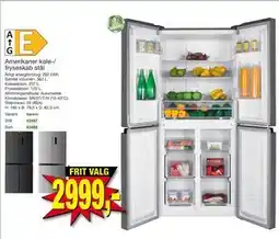 Harald Nyborg Amerikaner køle-/ fryseskab stål tilbud