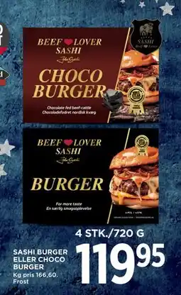 MENY SASHI BURGER ELLER CHOCO BURGER tilbud