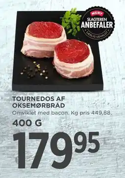 MENY TOURNEDOS AF OKSEMØRBRAD tilbud