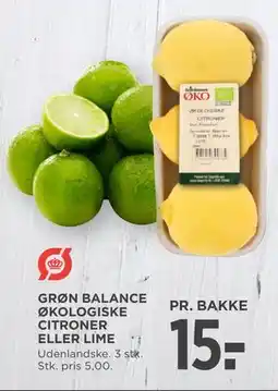 MENY GRØN BALANCE ØKOLOGISKE CITRONER ELLER LIME tilbud