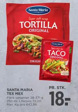 MENY SANTA MARIA TEX MEX tilbud