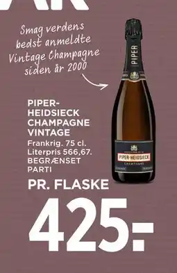 MENY PIPERHEIDSIECK CHAMPAGNE VINTAGE tilbud