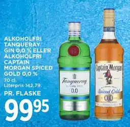 MENY ALKOHOLFRI TANQUERAY GIN 0,0 % ELLER ALKOHOLFRI CAPTAIN MORGAN SPICED GOLD 0,0% tilbud