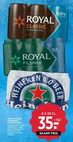 MENY ROYAL ELLER HEINEKEN ALKOHOLFRI tilbud