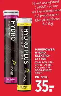 MENY PUREPOWER HYDRO ELEKTROLYTTER tilbud