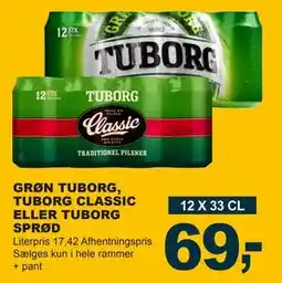 Let-Køb GRØN TUBORG, TUBORG CLASSIC ELLER TUBORG SPRØD tilbud