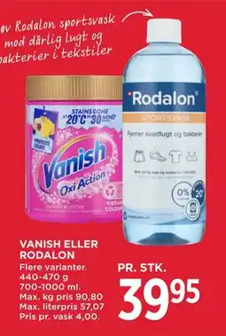 MENY VANISH ELLER RODALON tilbud