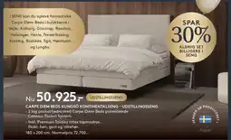 SENG CARPE DIEM BEDS KUNGSÖ KONTINENTALSENG - UDSTILLINGSSENG tilbud