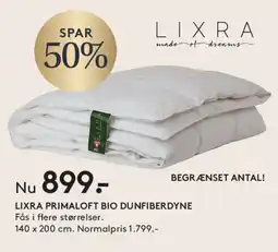SENG LIXRA PRIMALOFT BIO DUNFIBERDYNE tilbud