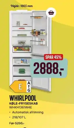 Skousen WHIRLPOOL KØLE-FRYSESKAB WHKH1361W4E tilbud
