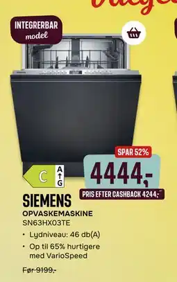 Skousen OPVASKEMASKINE tilbud