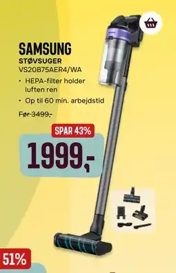 Skousen SAMSUNG STØVSUGER VS20B75AER4/WA tilbud