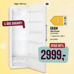Skousen GRAM KØLESKAB. 34SK4186 tilbud
