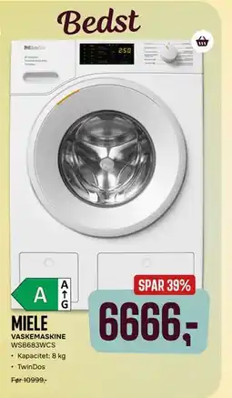 Skousen MIELE VASKEMASKINE WSB683WCS tilbud