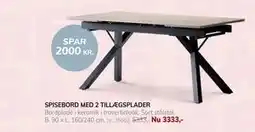 Daells Bolighus SPISEBORD MED 2 TILLÆGSPLADER tilbud