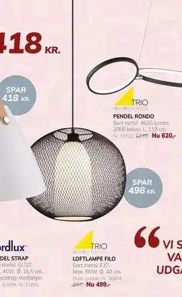 Daells Bolighus LOFTLAMPE FILO tilbud