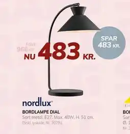 Daells Bolighus BORDLAMPE DIAL tilbud