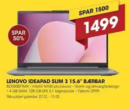 Punkt1 Lenovo ideapad slim 3 15.6″ bærbar tilbud