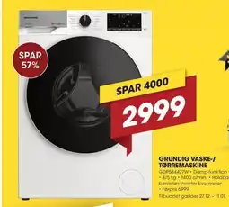 Punkt1 Grundig vaske-/ tørremaskine tilbud