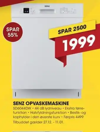 Punkt1 Senz opvaskemaskine tilbud