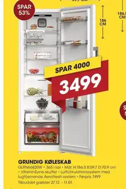 Punkt1 Grundig køleskab SPAR 4000 tilbud