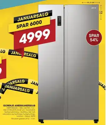 Punkt1 Gorenje amerikanerskab tilbud