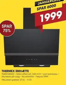 Punkt1 Thermex emhætte tilbud