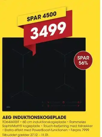 Aeg induktionskogeplade