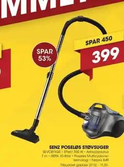 Punkt1 Senz poseløs støvsuger tilbud