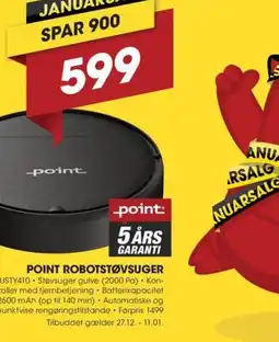 Punkt1 Point robotstøvsuger tilbud