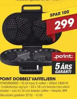 Punkt1 Point dobbelt vaffeljern tilbud