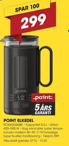 Punkt1 Point elkedel tilbud