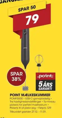 Punkt1 Point mælkeskummer tilbud
