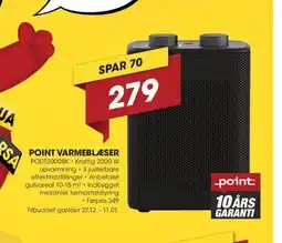 Punkt1 Point varmeblæser tilbud
