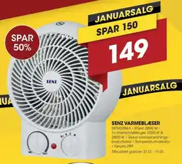 Punkt1 Senz varmeblæser tilbud