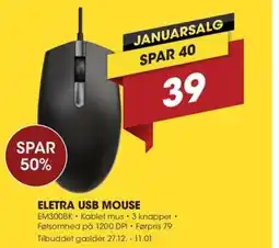 Punkt1 Eletra usb mouse tilbud