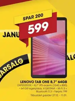 Punkt1 Lenovo tab one 8,7" 64gb tilbud
