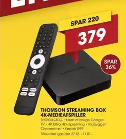 Punkt1 Thomson streaming box 4k-medieafspiller tilbud