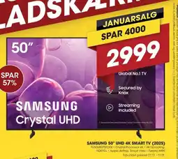 Punkt1 Samsung 50" uhd 4k smart tv (2025) tilbud