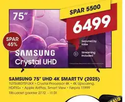 Punkt1 Samsung 75" uhd 4k smart tv (2025) tilbud
