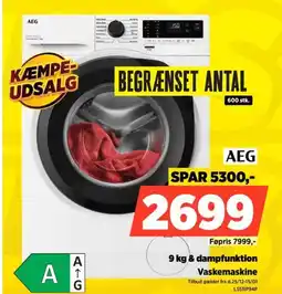 Power AEG & dampfunktion Vaskemaskine tilbud