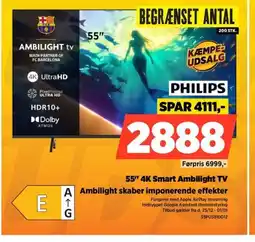 Power Philips 55" 4k smart ambilight tv a ambilight skaber imponerende effekter tilbud