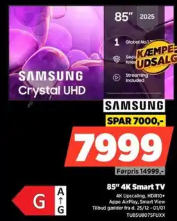 Power Samsung 85" 4k smart tv tilbud