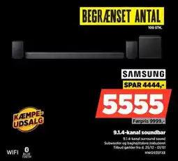 Power SAMSUNG 9.1.4-kanal soundbar tilbud