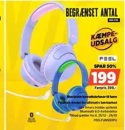 Power FEEL Bluetooth-hovedtelefoner til børnFoldbart design for ultimativ bærbarhed tilbud