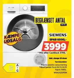 Power Siemens inkl. slange til dræn tørretumbler tilbud