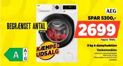 Power AEG & dampfunktion Vaskemaskine tilbud