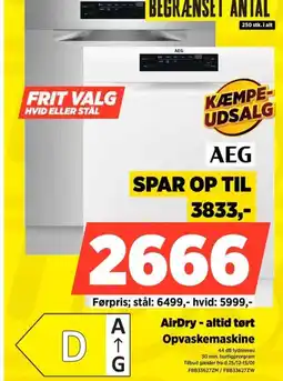Power AEG AirDry - altid tørt Opvaskemaskine tilbud