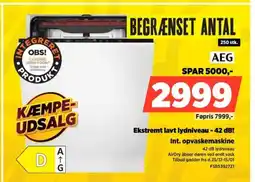 Power AEG Ekstremt lavt lydniveau - 42 dB! Int. opvaskemaskine tilbud